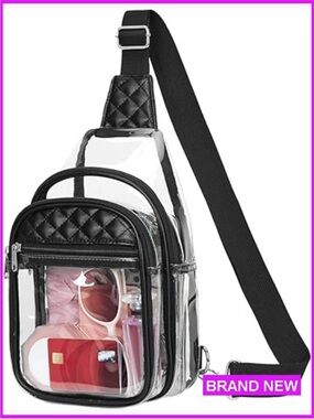 Clear Crossbody Bag for Stadium Events Concerts Festivals Approved Adjustable
